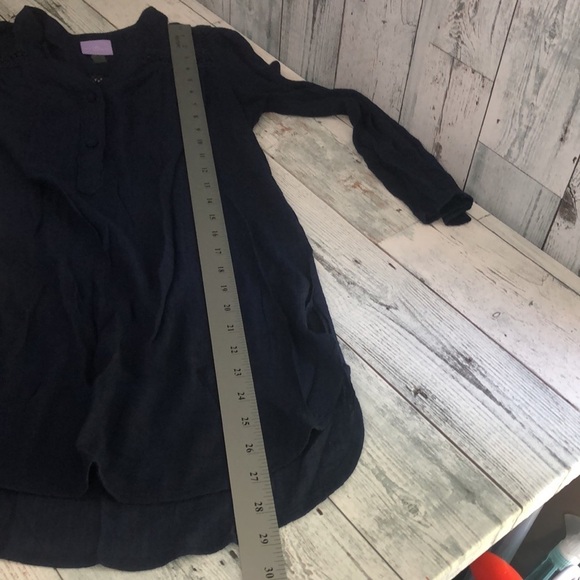 Market & Spruce Dark Blue Roll Tab Tunic Top Small - Picture 10 of 11